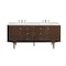 James Martin Vanities Amberly 72in Double Vanity, Mid-Century Walnut w/ 3 CM White Zeus Top 670-V72-WLT-3WZ - alternate 1